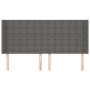 Testiera ad Orecchio Grigio 203x16x118/128 cm in Similpelle
