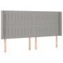 Testiera ad Orecchio Grigio Chiaro 163x16x118/128 cm in Tessuto