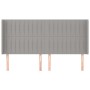 Testiera ad Orecchio Grigio Chiaro 163x16x118/128 cm in Tessuto