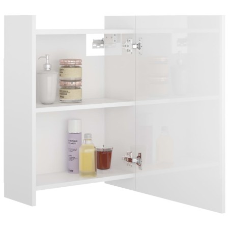 Mobile Bagno Specchio Bianco Lucido 62,5x20,5x64cm Multistrato