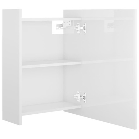 Mobile Bagno Specchio Bianco Lucido 62,5x20,5x64cm Multistrato