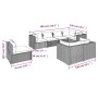 Set Divani da Giardino 8 pz con Cuscini in Polyrattan Grigio