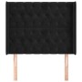 Testiera ad Orecchio Nera 93x16x118/128 cm in Velluto