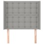 Testiera ad Orecchio Grigio Chiaro 103x16x118/128 cm in Tessuto