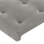 Testiera ad Orecchio Grigio Chiaro 93x16x118/128 cm in Velluto