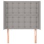 Testiera ad Orecchio Grigio Chiaro 93x16x118/128 cm in Tessuto
