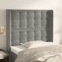 Testiera ad Orecchio Grigio Chiaro 83x16x118/128 cm in Velluto