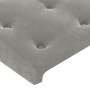 Testiera ad Orecchio Grigio Chiaro 83x16x118/128 cm in Velluto