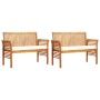 Set da Pranzo per Esterni 5pz con Cuscini Legno Massello Acacia