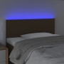 Testiera a LED Marrone Scuro 100x5x78/88 cm in Tessuto