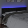 Testiera a LED Nera 200x5x78/88 cm in Velluto