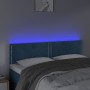 Testiera a LED Blu Scuro 144x5x78/88 cm in Velluto