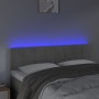 Testiera a LED Grigio Chiaro 144x5x78/88 cm in Velluto