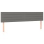 Testiera a LED Grigio Scuro 180x5x78/88 cm in Tessuto