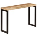 Tavolo Consolle 120x35x76 cm Legno Massello di Mango e Acciaio