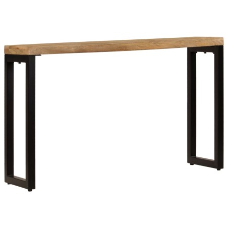 Tavolo Consolle 120x35x76 cm Legno Massello di Mango e Acciaio