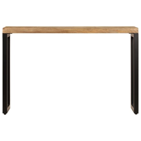 Tavolo Consolle 120x35x76 cm Legno Massello di Mango e Acciaio