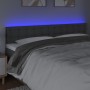 Testiera a LED Grigio Scuro 200x5x78/88 cm in Tessuto