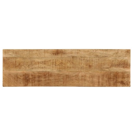 Tavolo Consolle 120x35x76 cm Legno Massello di Mango e Acciaio