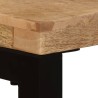 Tavolo Consolle 120x35x76 cm Legno Massello di Mango e Acciaio