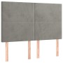 Testiera a LED Grigio Chiaro 144x5x118/128 cm in Velluto