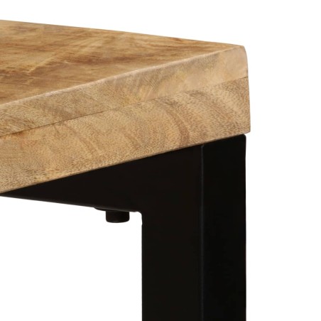 Tavolo Consolle 120x35x76 cm Legno Massello di Mango e Acciaio