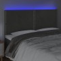 Testiera a LED GrigioScuro 160x5x118/128cm in Velluto