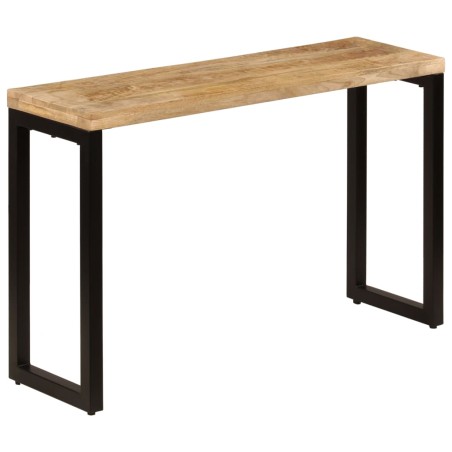 Tavolo Consolle 120x35x76 cm Legno Massello di Mango e Acciaio