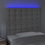 Testiera a LED Grigio 100x5x118/128cm in Similpelle