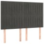 Testiera a LED Grigio Scuro 144x5x118/128cm in Velluto