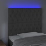 Testiera a LED GrigioScuro 100x7x118/128cm in Velluto