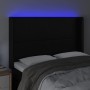 Testiera a LED Nera 147x16x118/128 cm in Similpelle