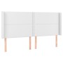 Testiera a LED Bianco 203x16x118/128 cm in Similpelle