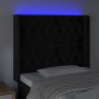 Testiera a LED nero 93x16x118/128 cm in Velluto