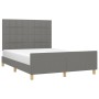 Giroletto con Testiera Grigio Scuro 140x200 cm in Tessuto