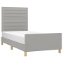 Giroletto con Testiera Grigio Chiaro 90x190 cm in Tessuto