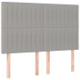 Giroletto con Testiera Grigio Chiaro 140x200 cm in Tessuto
