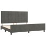 Giroletto con Testiera Grigio Scuro 200x200 cm in Velluto