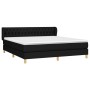 Giroletto a Molle con Materasso Nero 180x200 cm in Tessuto