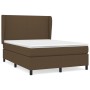 Giroletto a Molle con Materasso Marrone Scuro 140x190cm Tessuto