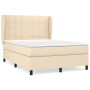 Giroletto a Molle con Materasso Crema 140x200 cm in Tessuto