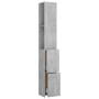 Armadietto Bagno Grigio Cemento 25x26,5x170cm Legno Multistrato