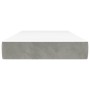 Materasso a Molle Grigio Chiaro 90x200x20 cm in Velluto