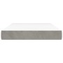Materasso a Molle Grigio Chiaro 120x200x20 cm in Velluto