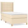 Giroletto a Molle con Materasso Crema 90x190 cm in Tessuto