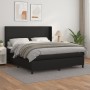 Giroletto a Molle con Materasso Nero 160x200 cm in Similpelle