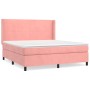 Giroletto a Molle con Materasso Rosa 180x200 cm in Velluto