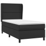 Giroletto a Molle con Materasso Nero 90x190 cm in Similpelle
