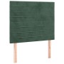 Giroletto a Molle con Materasso Verde Scuro 100x200 cm Velluto