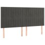 Giroletto a Molle con Materasso Grigio Scuro 160x200 cm Velluto